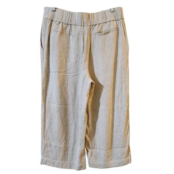 Ruby Rd Womens Linen Blend Capri Pants Size 12P Petite Beige Straight Pockets - Picture 7 of 9